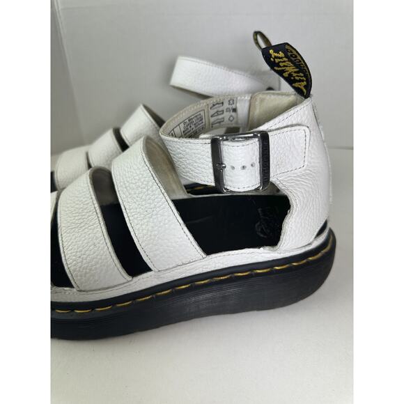 Doc Dr Martens Clarissa II Quad White Milled Nappa Leather Gladiator Sandals 11 - Picture 7 of 16